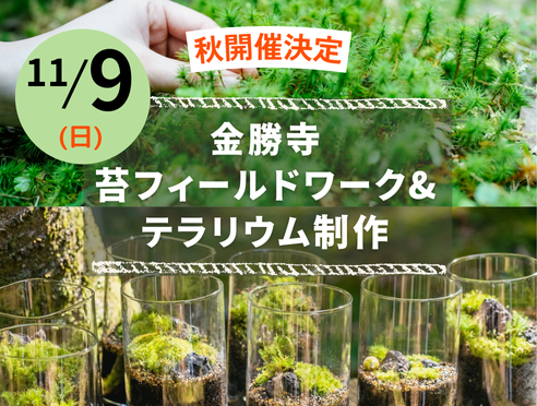 お申込受付中【11/9】金勝寺　苔フィールドワーク＆テラリウムワ...